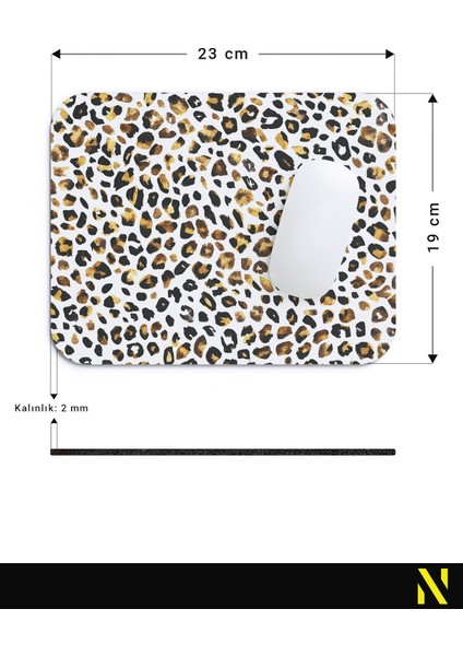 Leopar Desenli Renkli Ergonomik Mouse Pad - 23 cm x 19 cm - Kaydırmaz Taban Ev ve Ofis Kullanımı Için Ideal Fare Altlığı Mousepad