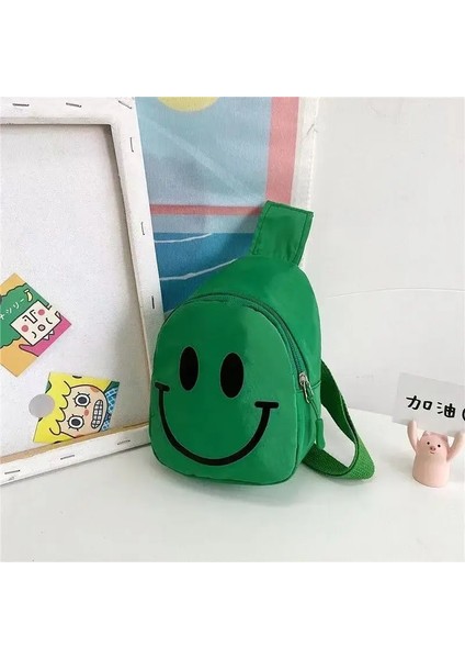 Çocuklar Çanta Gülümse Sevimli Çocuklar Crossbody Çanta Moda Ins Toddler Değişim Göğüs Torbası Renk: Yeşil (Yurt Dışından)