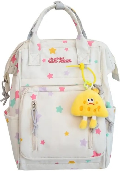 Yıldız Sırt Çantası Gündelik Sevimli Sırt Çantaları El Çantası Modaya Uygun Okul Çantaları Sınıf Çantası Kız Tasarımcı Çanta Karikatür Sırt Çantaları Mochila Рюкзакcolor: Beyaz (Yurt Dışından)
