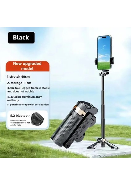 Mini Selfie Stick Tripod 3in1 Çıkarılabilir Uzaktan Taşınabilir Seyahat Selfie Stick Tripod Spake The Telefon Bracketcolor: Siyah (Yurt Dışından)
