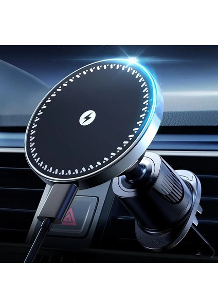Uyuxio Güçlü Manyetik Kablosuz Araç Telefon Şarj Cihazı Adaptörü 15W Hava Havalandırma Araç Telefon Tutucu Iphone 16 15 14 13 13 Pro Max Plus 12 Tolor: Siyah (Yurt Dışından)
