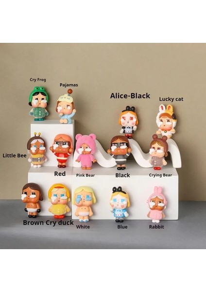 Yeni Sevimli Mini Ağlayan Bebek Serisi Sevimli Mini Figürü Kutu Koleksiyon Random Li Hediye Karikatür Anime Çocuk Stili Kutu Renk: Şanslı Kedi (Yurt Dışından)