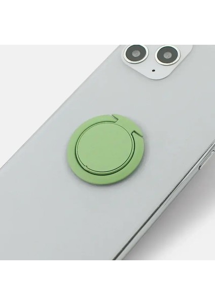 Ultra Ince Parmak Yüzüğü Tutucu Telefon Standı Metal Cep Telefonu Sahibi Manyetik Araba Braketi Stant Aksesuarları iPhone 13 Samsung Renk: Matcha Green (Yurt Dışından)