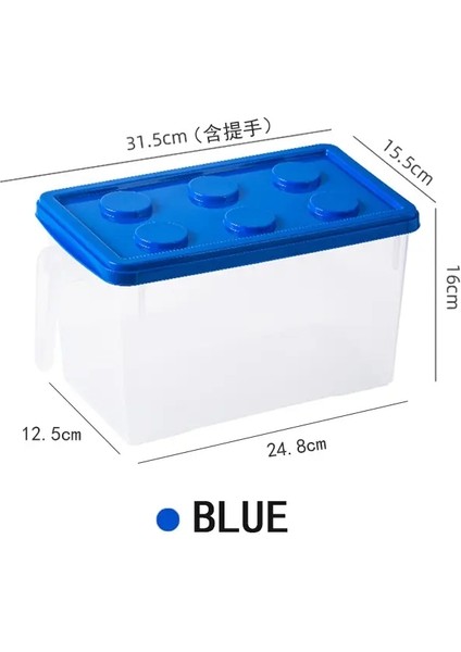 Kids Bina Back Dtorage Kutusu Toys Oyuncaklı Ev Organizatörü Ev Toz Geçirmez Saklama Kutusu Istiflenebilir Blok Kasa Kontrole Contacteror: Mavi (Yurt Dışından)