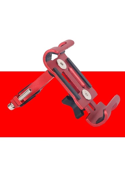 Bisiklet Telefon Tutucu Güvenilir Mount Universal Mtb Mobil Hücre Gps Metal Motosiklet Tutucu Yol Bisikleti Moto Gidon Stand Renk: Sabit Kırmızı (Yurt Dışından)