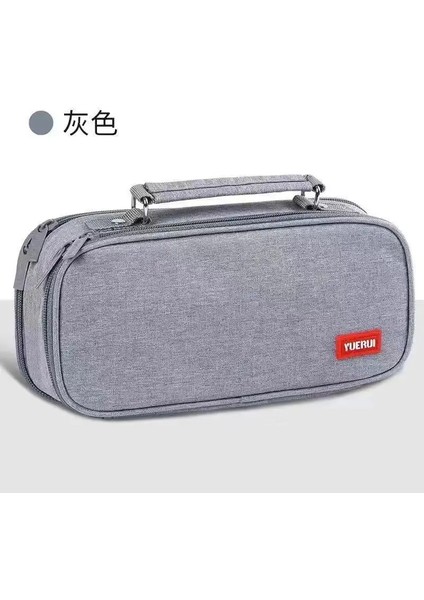 Taşınabilir Kalem Kılıfı Öğrenci Tuval Için Büyük Kapasiteli Kalem Çantası Multifocional Koreli Kalem Kutu Sarf Malzemeleri Stilationerycolor: Grey-A (Yurt Dışından)