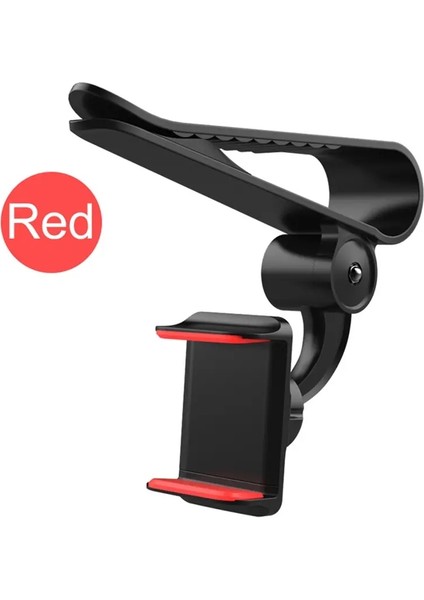 2022 Yeni 360 Araba Klip Güneş Vizör Cep Telefonu Tutucu Mount Stand Soporte Iphone Xs Gps Gps Dikiz Ayna Tutucu Araba Mobil Renk: Kırmızı Renk (Yurt Dışından)
