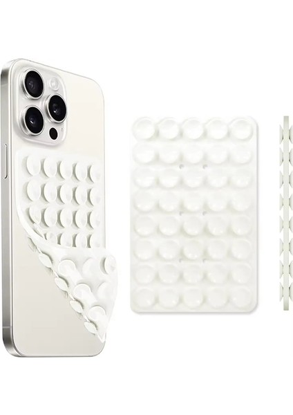 Silikon Emme Kupası Telefon Kılıfı Montaj Iphone Androidcolor Için Selfie ve Videolar Için Çift Taraflı Eller Serbest Güçlü Kavrama Sahibi: 1 (Yurt Dışından)