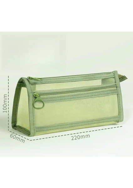 Minimalist Örgü Kalem Kasası Yaratıcı Şeffaf Büyük Kapasiteli Kırtasiye Çantası Dikdörtgenler Kırtasiye Fermuar Çantası Öğrenci: Mavi (Yurt Dışından)