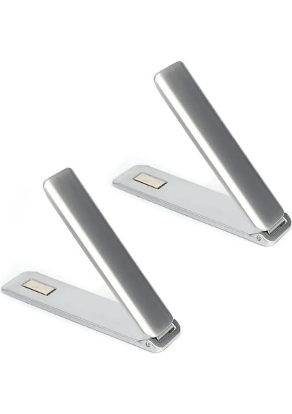 Taşınabilir Güçlü Manyetik Tutucu Metal Masaüstü Cep Telefonu Standlar Katlanabilir Alaşım Görünmez Cep Telefonu Kickstand Bracket Iphone Renk: 2x Gümüş (Yurt Dışından)