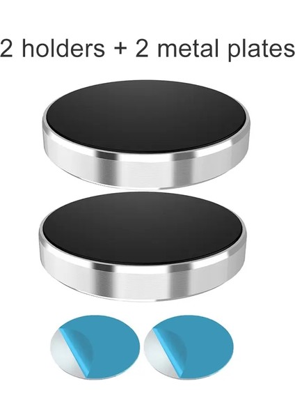 Manyetik Telefon Araba Tutucu Evrensel Manyetik Montaj Braket Çubuğu Iphone Için Araç Gösterge Tablosu Duvarında Samsung Xiaomi Huawei Renk: 2 Pcs Gümüş (Yurt Dışından)