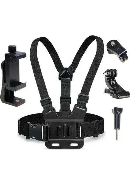5'i 1 Cep Telefonu Göğüs Kayış Montaj Tutucu Birinci Açı Video Kaydı Hayat Ömrü Braketi Sabit Canlı Yayın Aksesuarları (Yurt Dışından)
