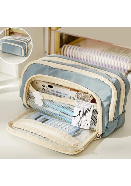 Kalem Kılıfı Büyük Kapasiteli Kalem Çantası El Pen Çantası Kozmetik Taşınabilir Hediye Ofis Okulu Teen Girl Erkek Erkek Erkek Erkek Erişkinlik: Yeşil (Yurt Dışından)