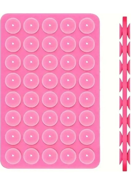 Silikon Emme Telefon Kılıfı Montaj Kaymaz Emme Kupası Stand Selfie ve Videolar Için Silikon Telefon Tutucu Renk: Pembe (Yurt Dışından)