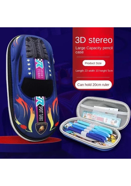 3D Yarış Arabası Kalem Kılıfları Karikatürler Için Okul Kalem Kutusu Çocuk Kırtasiye Kutusu Eva Plastik Kalem Kasa Çocuk Sevimli Kalem Çantası Hediye Scolor: Mücevher Mavisi (Yurt Dışından)