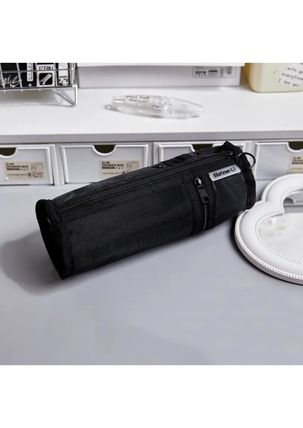 Örgü Kalem Kasası Şeffaf Kalem Kılıfı Kızlar Sevimli Kırtasiye Pantolon Büyük Kapasiteli Kalem Tutucu Okul Malzemeleri Kalem Torbası Rengi: Siyah (Yurt Dışından)