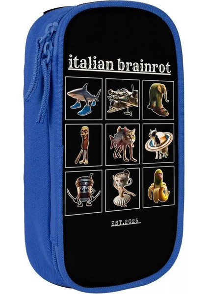 Brainrot Charaker Mem Kalem Kılıfları Pencil Kılıfları Kız Boy Için Kalem Büyük Depolama Çanta Ofis Hediyeleri Stationercolor: Siyah (Yurt Dışından)