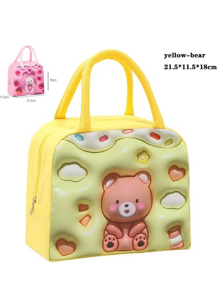 Gıda Depolama Torbası Öğle Yemeği Öğle Yemeği Serin Yemek Çantası Çocuklar Için Gıda Konteyneri Çocuklar Için Schiool Termal Öğle Yemeği Yemek Çantası Anne Çantası Renk: Sarı Ayı (Yurt Dışından)