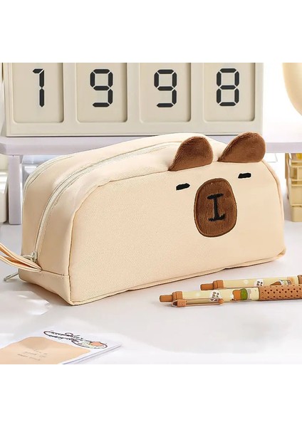 3D Kedi Kalem Kılıfı Estuche Escolar Kalem Kılıfları Büyük Kapasite Okul Malzemeleri Peluş Kulaklar Sevimli Kırtasiye Kalem Kılıfı Kızlar: Beyaz (Yurt Dışından)