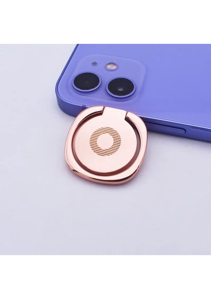 Tüm Metal Parmak Yüzük Tutucu 360 Derece Cep Telefonu Akıllı Telefon Evrensel Araba Manyetik Plaka Pad Montaj Tutucu Yuvarlak Telefon Halkası Renk: Gül Altın (Yurt Dışından)