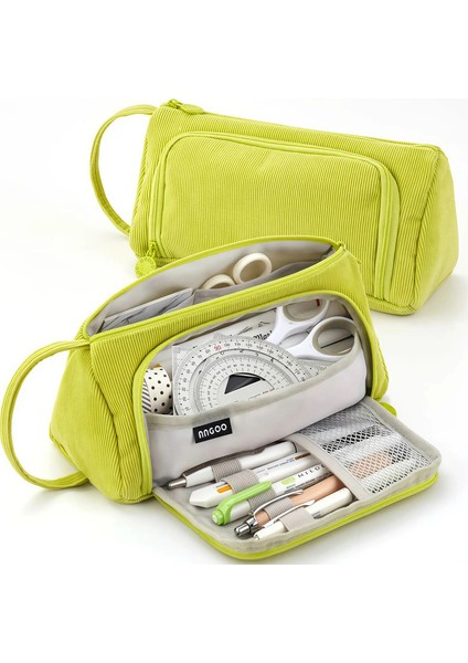 Büyük Kapasiteli Üçgen Kalem Kılıfı, Çok Işlevli Kalem Çantası, Taşınabilir ve Dalı Tasarım, Öğrenciler Için Uygun Yetişkinler Renk: Çim Yeşil (Yurt Dışından)