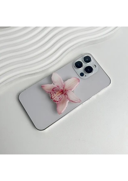 Telefon Tutucu Katlama Yüzüğü Telefon Desteği Popüler Stil Internet Ünlü Orchid Akrilik Soket Kavrama Cymbidium Customcolor: SJ37-14 (Yurt Dışından)