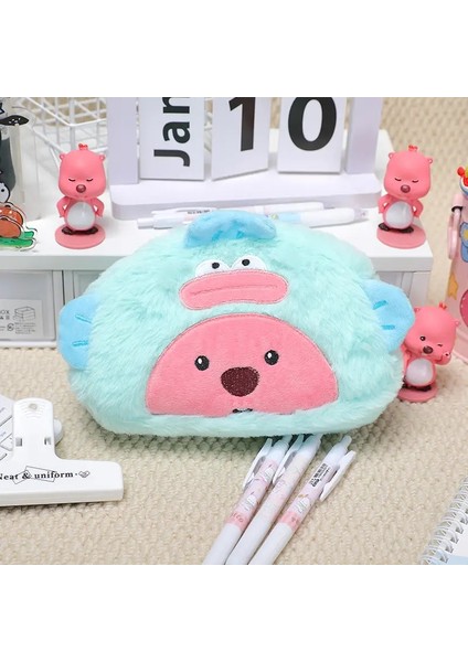 Öğrenci Için Çizgi Film Peluş Kalem Çantası Kalem Için Kawaii Depolama Çantası Kozmetik Fırça Işaretleyici Kalem Büyük Kapasiteli Kalem Kalemi Okulu Tedarik: Loopy B (Yurt Dışından)
