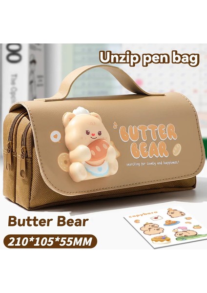 Okula Dön Capya 3 Katmanlı Büyük Kapasiteli Kalem Çanta Organizatörü Kızlar Portatif Kalem Torbası Çantası Öğrencileri Istasyonculuk: Kapibala (Yurt Dışından)