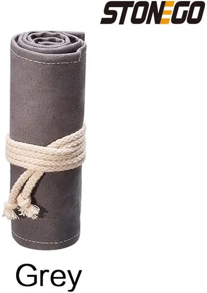 Stonego 48/72 Delik Tuval Sarma Yuvarla Kalem Kalem Çantası Tutucu Kılıf Depolama Pepeli: 48 Delik Siyah (Yurt Dışından)