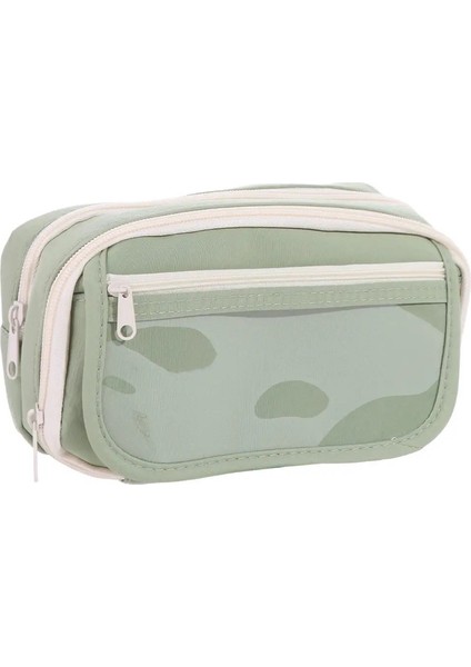 Estetik 9 Katmanlar Kalem Çantası Iyi Görünümlü Capya Panda Büyük Kapasiteli Kalem Çantası Öğrenci Tuval Kırtasiye Depolama Çantası Renk: Yeşil (Yurt Dışından)