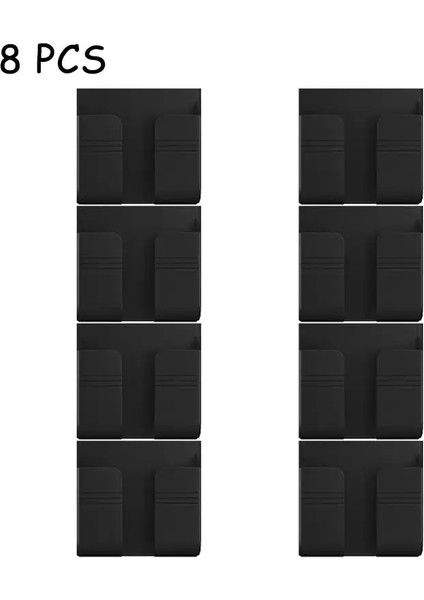1/4/8pcs Duvar Montaj Mobil Şarj Standı iphone Için Telefon Sahibi Samsung Huawei Tembel Asılı Asılı Uzaktan Kumanda Saklama Kutusu Renk: 8pcs-Black (Yurt Dışından)