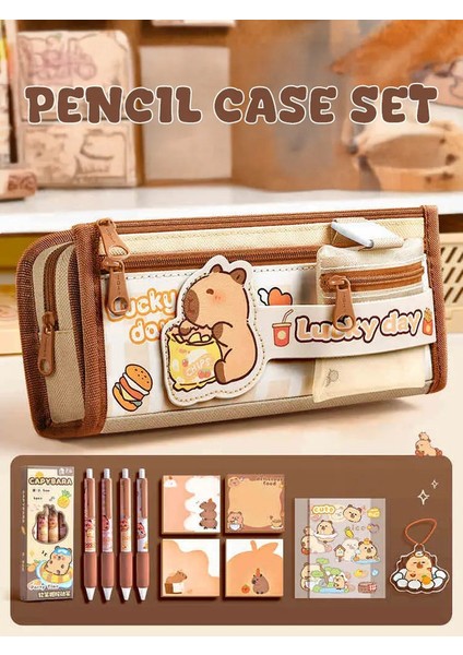 Inkpals Sevimli Peluş Capyas Kalem Kılıfı Büyük Kapasite Capia Çocuk Kawaii Okul Kılıfları Büyük Okula Dönüş Kalem Bagcolor: Capya Case (Yurt Dışından)