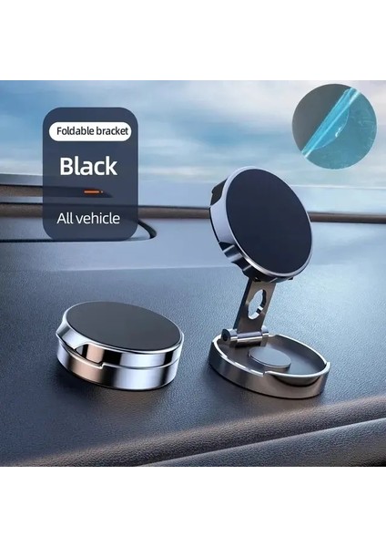 2024 Cep Telefonu Stand Güçlü Manyetik Araba Tutucu 720 ° Katlanabilir Yuvarlak Braket Desteği Evrensel Telefonlar Için Karkol: Siyah (Yurt Dışından)