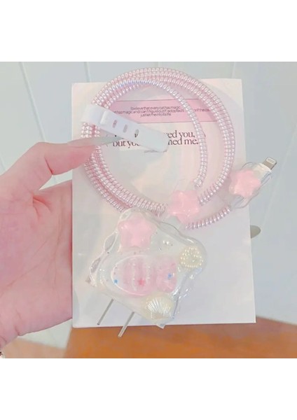 18W/20W Apple iPhone Uyumlu Inci Pembe Balık Şarj Aleti Koruyucu Şarj Kablosu Örme Aparatlı Koruyucu Toparlayıcı modelleri