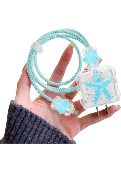 18W/20W Apple iPhone Uyumlu Deniz Yıldızı Şarj Aleti Koruyucu Şarj Kablosu Örme Aparatlı Koruyucu Toparlayıcı modelleri