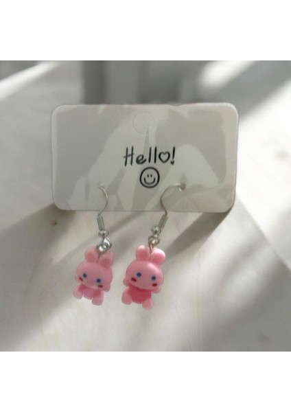 Furya Tedarik Pembe Tavşan Küpe