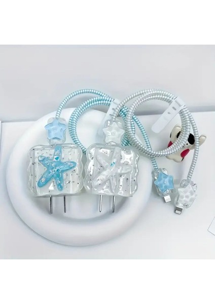 18W/20W Apple iPhone Uyumlu Deniz Yıldızı Şarj Aleti Koruyucu Şarj Kablosu Örme Aparatlı Koruyucu Toparlayıcı fırsatları