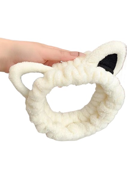 Kedi Kulakları Kadın Yüz Yıkama Maskesi Kafa Bandı Yıkama Kaymaz Saç Bandı (Yurt Dışından)