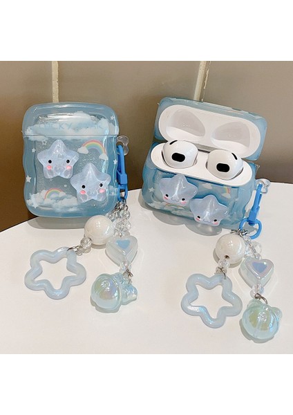 Airpods Pro 2. Nesil Uyumlu 3D Yıldız Oyuncak Gökkuşağı Askılı Tutamaçlı Kulaklık Kılıfı modelleri