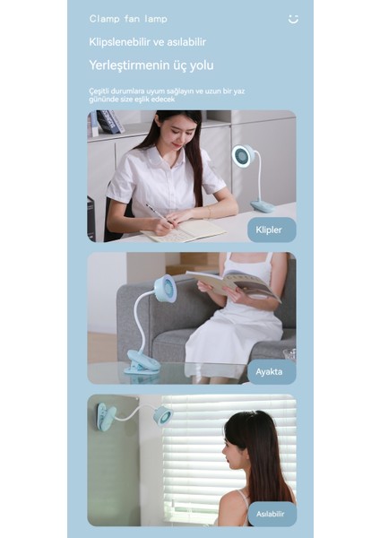 Luxıxı Yaratıcı Duvar Klipsi Fan Masa Lambası Ikisi Bir Arada Yüksek Hızlı Turbo Fan Lambası (Yurt Dışından) fırsatları