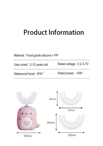 Çocuklar U-Şeklinde Sonik Elektrik Araç Fırçası (Yurt Dışından) fiyatları