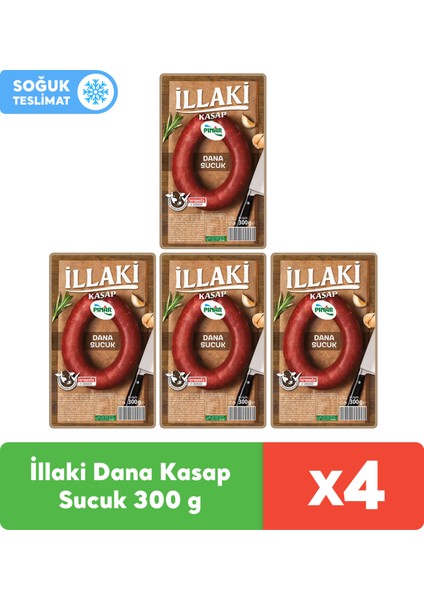 İllaki Dana Kasap Sucuk 300 g x 4 Adet
