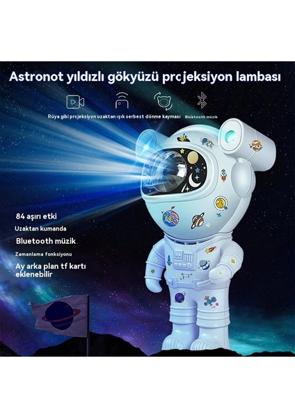 Çocuk Yıldızı Dıy Astronot Projektör Gece Lambası Bluetooth Hoparlör Uzaktan Kumanda 360 Ayarlanabilir Tasarım Bulutsu Galaksi Aydınlatma (Yurt Dışından) fırsatları
