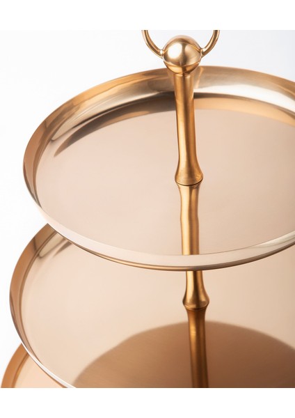 Gokvällå Kek Standı 41 x 32 x 32 cm Bakır Rengi 3 Katlı Çelik Antika Görünümlü fiyatları