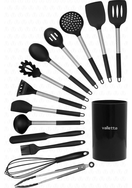 Mora 14 Parça Paslanmaz Çelik Silikon Uçlu Spatula Mutfak Seti Siyah (Yurt Dışından) modelleri