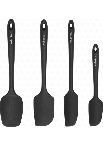 Osteris Isıya Dayanıklı Yanmaz Yapışmaz Silikon Spatula Seti 4 Parça Siyah (Yurt Dışından)
