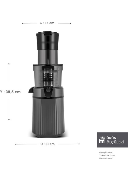 Fresh Press Slow Juicer Yavaş Sıkım Katı Meyve Sıkacağı Antrasit fiyatları