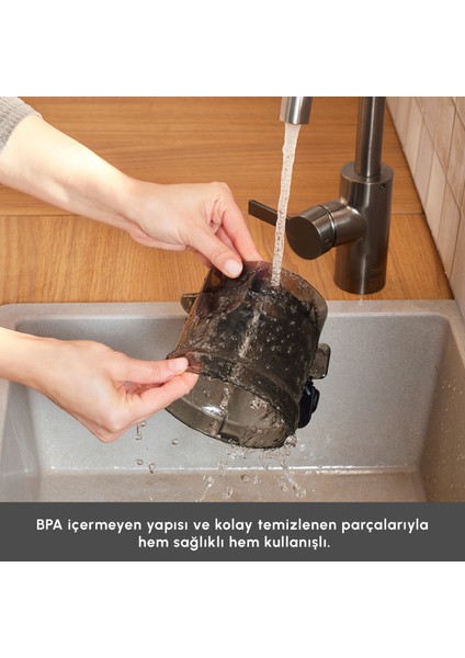 Fresh Press Slow Juicer Yavaş Sıkım Katı Meyve Sıkacağı Antrasit