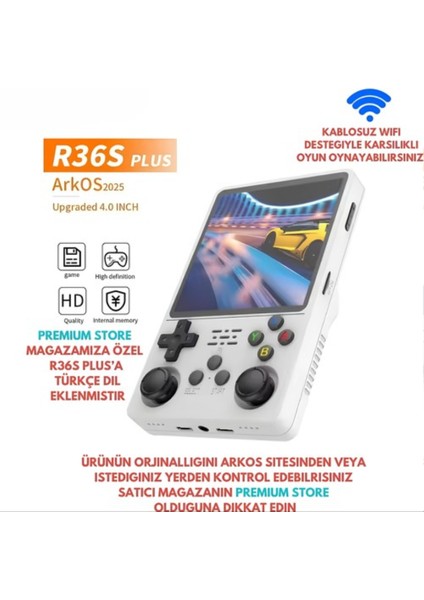 R36s Plus Oyun Konsolu El Atarisi Orjinal Arkos İşletim Sistemi 128 Gb Hafıza 21000 Oyun 4Inch Ekran