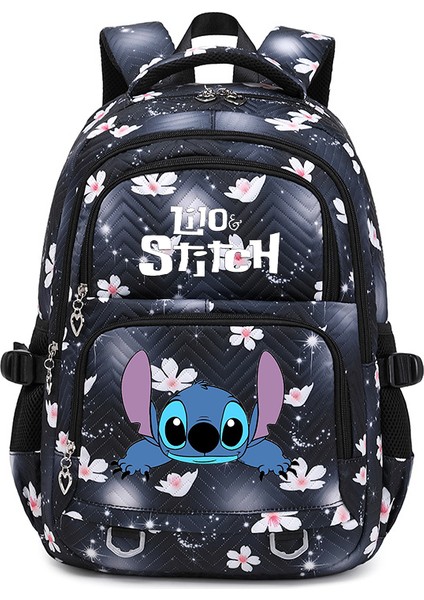 Lilo Stitch Zarif Çiçek Moda Kadın Sırt Çantası Kadın Taşınabilir Su Geçirmez Seyahat Çantası Genç Kız Öğrenciler Sırt Çantası Mochila (Yurt Dışından)